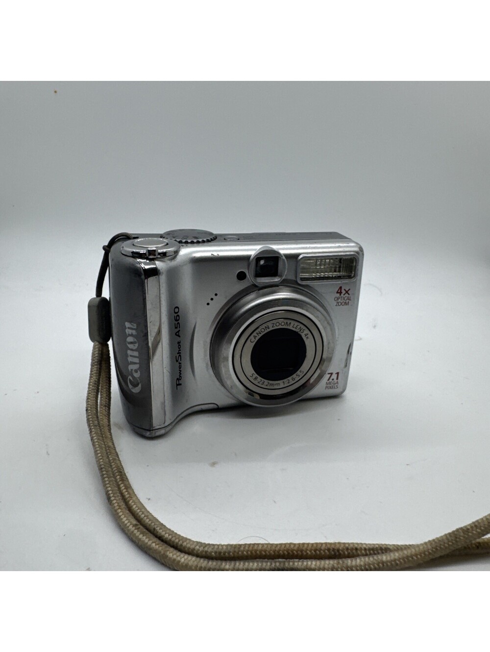 Canon PowerShot A560 7.1MP CCD Digital Camera Silver 4x Zoom Y2K TESTED WORKING